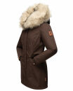 Navahoo Cristal Damen Winterjacke Parka mit Kunstfell B669 D-Schoko Gr.S