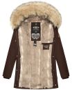Navahoo Cristal Damen Winterjacke Parka mit Kunstfell B669 D-Schoko Gr.S