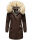 Navahoo Cristal Damen Winterjacke Parka mit Kunstfell B669 D-Schoko Gr.S