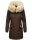 Navahoo Cristal Damen Winterjacke Parka mit Kunstfell B669 D-Schoko Gr.S