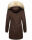 Navahoo Cristal Damen Winterjacke Parka mit Kunstfell B669 D-Schoko Gr.S