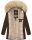 Navahoo Cristal Damen Winterjacke Parka mit Kunstfell B669 D-Schoko Gr.S