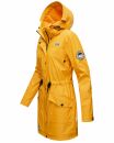 Navahoo Deike Damen lange Regenjacke mit Teddyfell und Kapuze B678 Amber Yellow Größe XS - Gr. 34