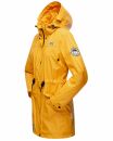 Navahoo Deike Damen lange Regenjacke mit Teddyfell und Kapuze B678 Amber Yellow Größe XS - Gr. 34