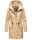 Navahoo Deike Damen lange Regenjacke mit Teddyfell und Kapuze B678 Beige Größe L - Gr. 40