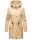 Navahoo Deike Damen lange Regenjacke mit Teddyfell und Kapuze B678 Beige Größe L - Gr. 40