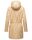 Navahoo Deike Damen lange Regenjacke mit Teddyfell und Kapuze B678 Beige Größe L - Gr. 40