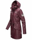 Navahoo Deike Damen lange Regenjacke mit Teddyfell und Kapuze B678 Wine Größe M - Gr. 38