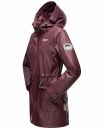 Navahoo Deike Damen lange Regenjacke mit Teddyfell und Kapuze B678 Wine Größe M - Gr. 38