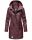 Navahoo Deike Damen lange Regenjacke mit Teddyfell und Kapuze B678 Wine Größe M - Gr. 38