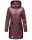 Navahoo Deike Damen lange Regenjacke mit Teddyfell und Kapuze B678 Wine Größe M - Gr. 38