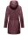 Navahoo Deike Damen lange Regenjacke mit Teddyfell und Kapuze B678 Wine Größe M - Gr. 38