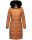 Navahoo Fahmiyaa Damen lange Winterjacke Mantel gesteppt B850 Cinnamon Größe L - Gr. 40