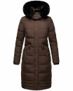 Navahoo Fahmiyaa Damen lange Winterjacke Mantel gesteppt B850 Dunkel Schoko Größe L - Gr. 40