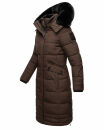 Navahoo Fahmiyaa Damen lange Winterjacke Mantel gesteppt B850 Dunkel Schoko Größe L - Gr. 40