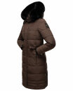 Navahoo Fahmiyaa Damen lange Winterjacke Mantel gesteppt B850 Dunkel Schoko Größe L - Gr. 40