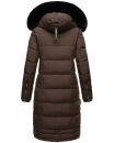 Navahoo Fahmiyaa Damen lange Winterjacke Mantel gesteppt B850 Dunkel Schoko Größe L - Gr. 40