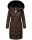 Navahoo Fahmiyaa Damen lange Winterjacke Mantel gesteppt B850 Dunkel Schoko Größe L - Gr. 40