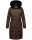 Navahoo Fahmiyaa Damen lange Winterjacke Mantel gesteppt B850 Dunkel Schoko Größe L - Gr. 40