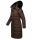 Navahoo Fahmiyaa Damen lange Winterjacke Mantel gesteppt B850 Dunkel Schoko Größe L - Gr. 40