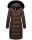Navahoo Fahmiyaa Damen lange Winterjacke Mantel gesteppt B850 Dunkel Schoko Größe L - Gr. 40