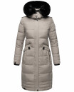 Navahoo Fahmiyaa Damen lange Winterjacke Mantel gesteppt B850 Zink Grau Größe M - Gr. 38