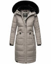 Navahoo Fahmiyaa Damen lange Winterjacke Mantel gesteppt B850 Zink Grau Größe XXL - Gr. 44