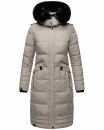 Navahoo Fahmiyaa Damen lange Winterjacke Mantel gesteppt B850 Zink Grau Größe XXL - Gr. 44