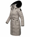 Navahoo Fahmiyaa Damen lange Winterjacke Mantel gesteppt B850 Zink Grau Größe XXL - Gr. 44