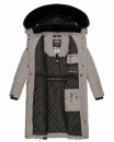 Navahoo Fahmiyaa Damen lange Winterjacke Mantel gesteppt B850 Zink Grau Größe XXL - Gr. 44