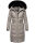 Navahoo Fahmiyaa Damen lange Winterjacke Mantel gesteppt B850 Zink Grau Größe XXL - Gr. 44