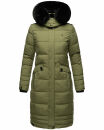 Navahoo Fahmiyaa Damen lange Winterjacke Mantel gesteppt B850 Dusty Olive Größe XL - Gr. 42