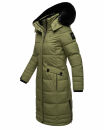 Navahoo Fahmiyaa Damen lange Winterjacke Mantel gesteppt B850 Dusty Olive Größe XL - Gr. 42