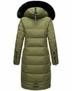 Navahoo Fahmiyaa Damen lange Winterjacke Mantel gesteppt B850 Dusty Olive Größe XL - Gr. 42