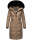 Navahoo Fahmiyaa Damen lange Winterjacke Mantel gesteppt B850 Taupe Grau Größe M - Gr. 38