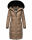 Navahoo Fahmiyaa Damen lange Winterjacke Mantel gesteppt B850 Taupe Grau Größe M - Gr. 38