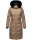 Navahoo Fahmiyaa Damen lange Winterjacke Mantel gesteppt B850 Taupe Grau Größe M - Gr. 38