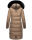 Navahoo Fahmiyaa Damen lange Winterjacke Mantel gesteppt B850 Taupe Grau Größe M - Gr. 38