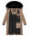 Navahoo Fahmiyaa Damen lange Winterjacke Mantel gesteppt B850 Taupe Grau Größe M - Gr. 38