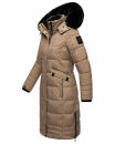 Navahoo Fahmiyaa Damen lange Winterjacke Mantel gesteppt B850 Taupe Grau Größe XL - Gr. 42