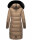 Navahoo Fahmiyaa Damen lange Winterjacke Mantel gesteppt B850 Taupe Grau Größe XL - Gr. 42