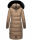 Navahoo Fahmiyaa Damen lange Winterjacke Mantel gesteppt B850 Taupe Grau Größe XL - Gr. 42