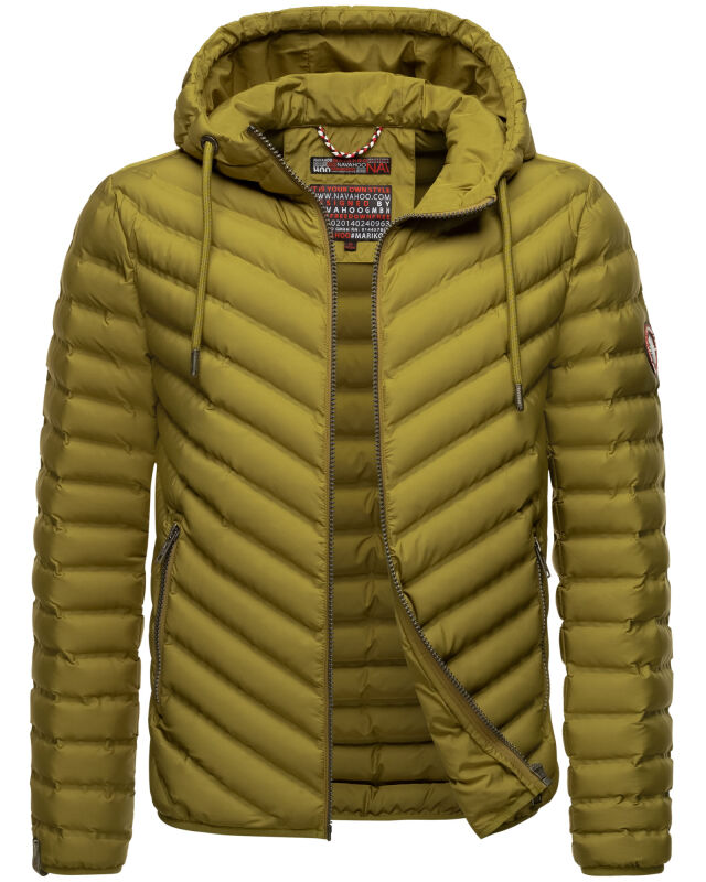 Navahoo Fey-Tun leichte Herren Steppjacke mit Kapuze und Stehkragen B837 Moos Grün Größe S - Gr. S