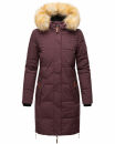 Navahoo Halina Damen Winter Steppmantel mit Kunstfell B803 Wine Größe S - Gr. 36