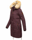 Navahoo Halina Damen Winter Steppmantel mit Kunstfell B803 Wine Größe S - Gr. 36