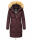 Navahoo Halina Damen Winter Steppmantel mit Kunstfell B803 Wine Größe S - Gr. 36