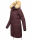 Navahoo Halina Damen Winter Steppmantel mit Kunstfell B803 Wine Größe S - Gr. 36
