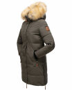 Navahoo Halina Damen Winter Steppmantel mit Kunstfell B803 Anthrazit Größe S - Gr. 36