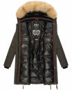 Navahoo Halina Damen Winter Steppmantel mit Kunstfell B803 Anthrazit Größe S - Gr. 36