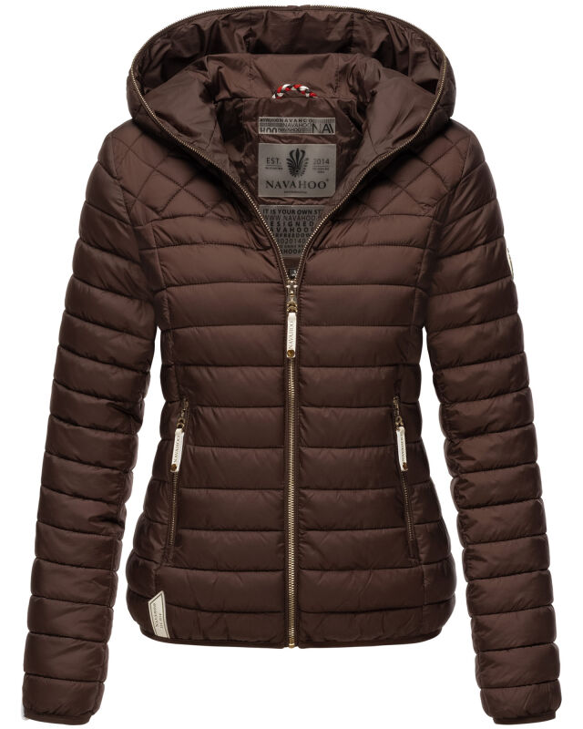 Navahoo Ich Bin Hübsch leichte Damen Steppjacke B838 Dark Choco Größe XS - Gr. 34